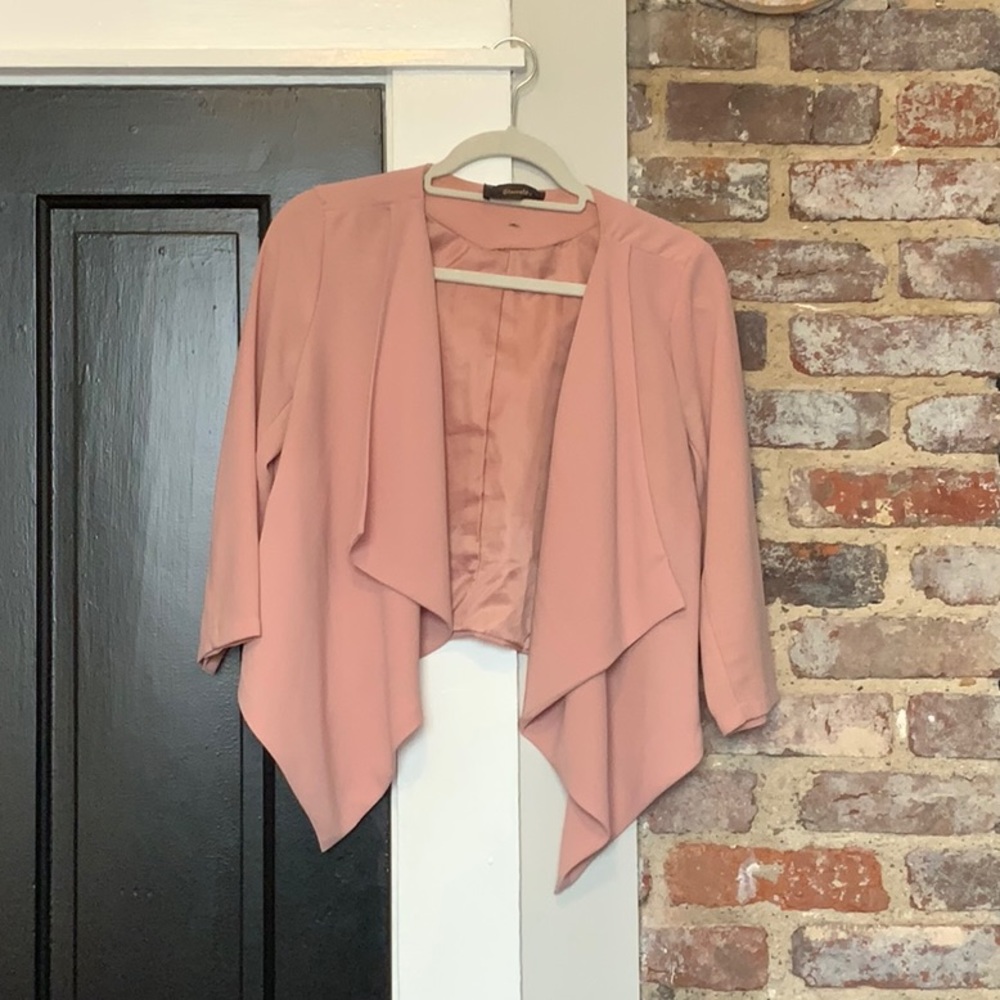 Pink Blazer with Ruffle Detail